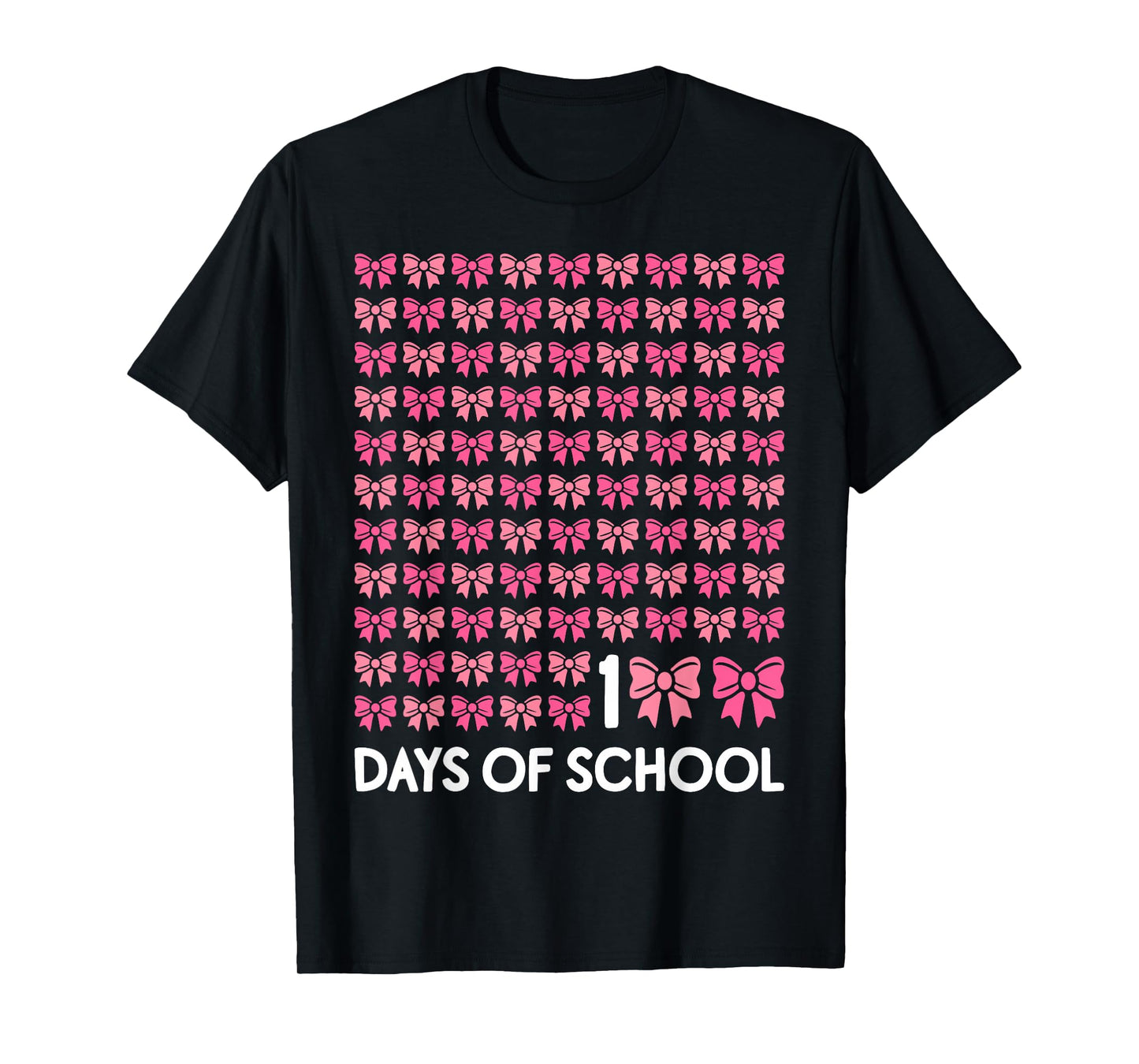 100 Days of School Girls Coquette Bow 100th Day of School T-Shirt