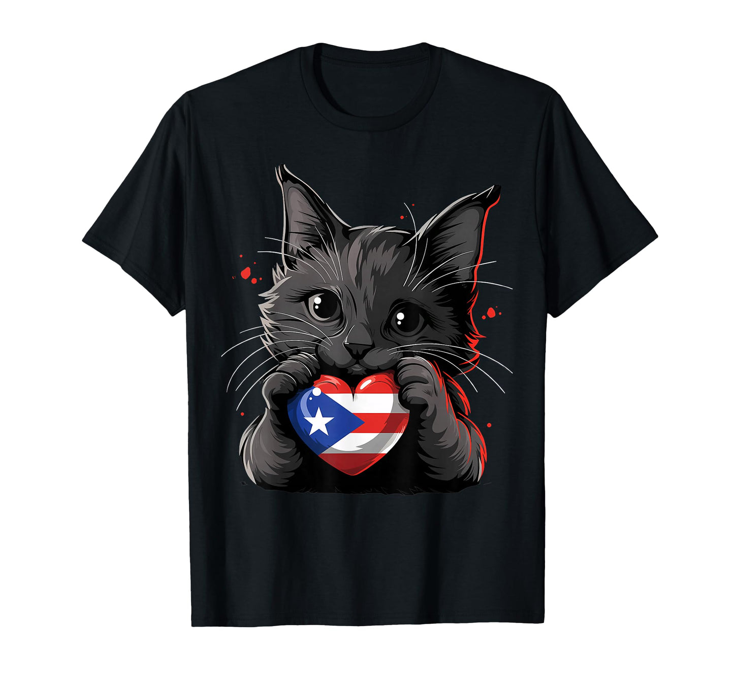Puerto Rico Flag Cat Boricua Puerto Rican Flag T-Shirt