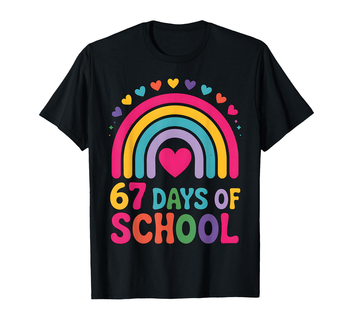 I Survived 67 Days of School Tie Die Rainbow Lovers Girls T-Shirt