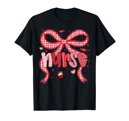 Valentine Nurse Coquette Bow Stethoscope Girl Women T-Shirt