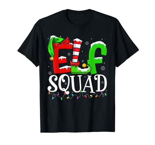 Elf Family Christmas Shirts Matching Pajamas Xmas Elf Squad T-Shirt