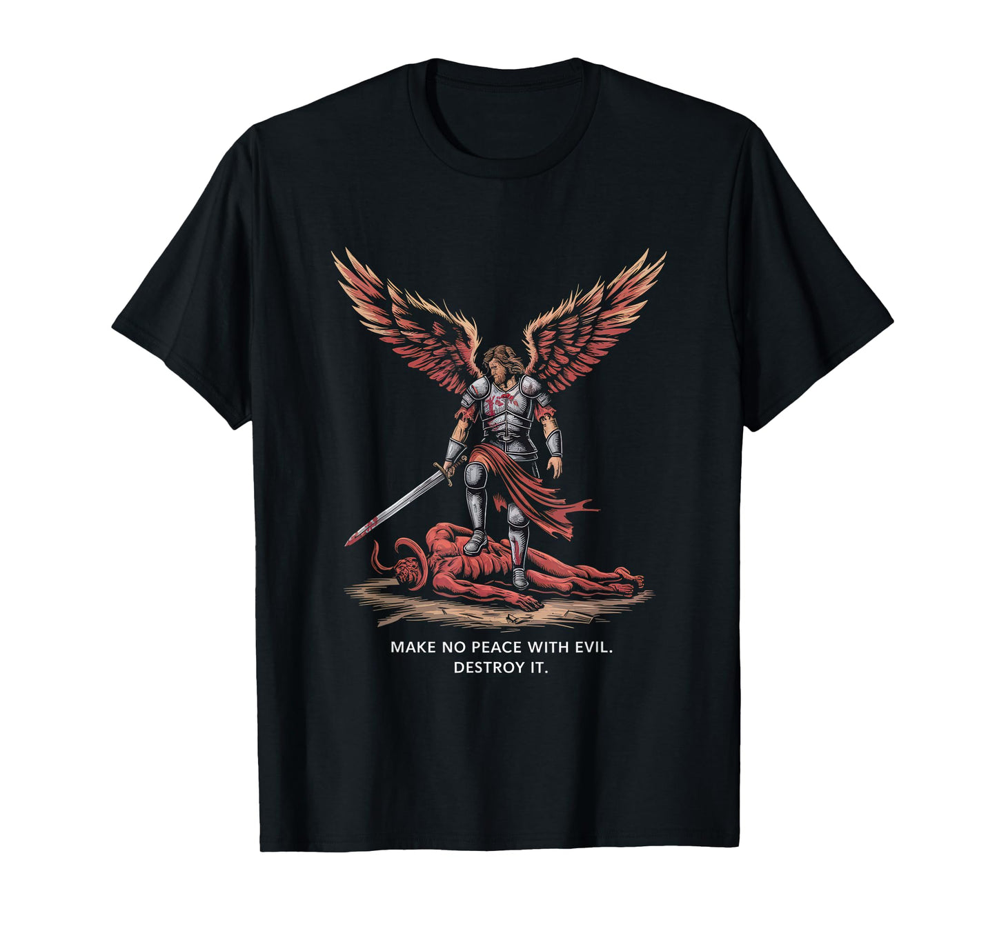Make No Peace with Evil Tshirt Archangel Michael Jesus God T-Shirt