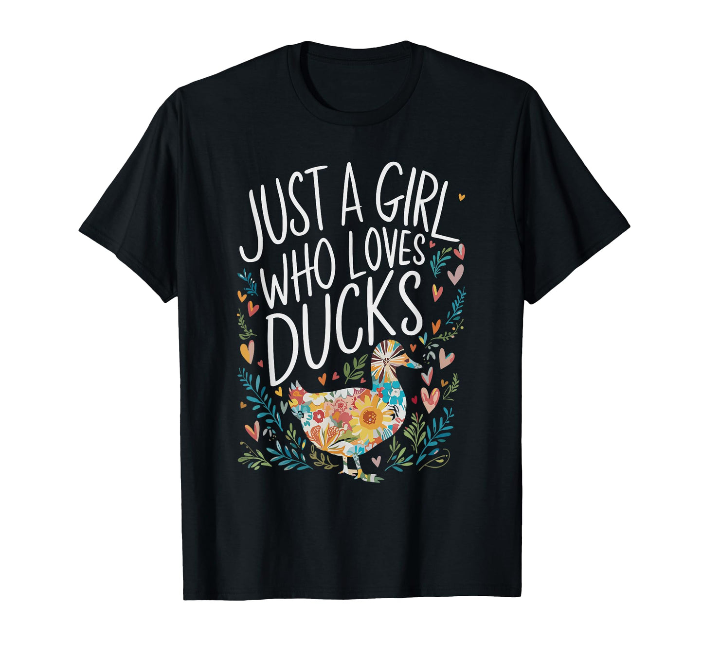 Cute Just A Girl Who Loves Ducks Men Women Girls T-Shirt