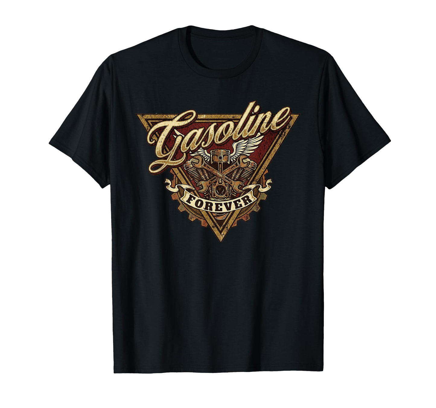 Retro Vintage Gasoline Forever T-Shirt Mens Car Mechanic T-Shirt
