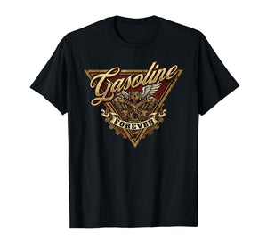 Retro Vintage Gasoline Forever T-Shirt Mens Car Mechanic T-Shirt