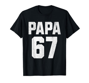 Vintage Papa 67 Six Seven Meme Papa Joke 67 Meme Funny T-Shirt