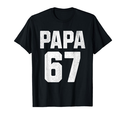 Vintage Papa 67 Six Seven Meme Papa Joke 67 Meme Funny T-Shirt