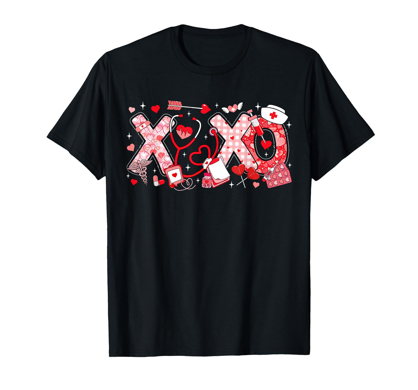 XOXO Stethoscope Nurse Valentines Day ER ICU NICU RN Nurses T-Shirt