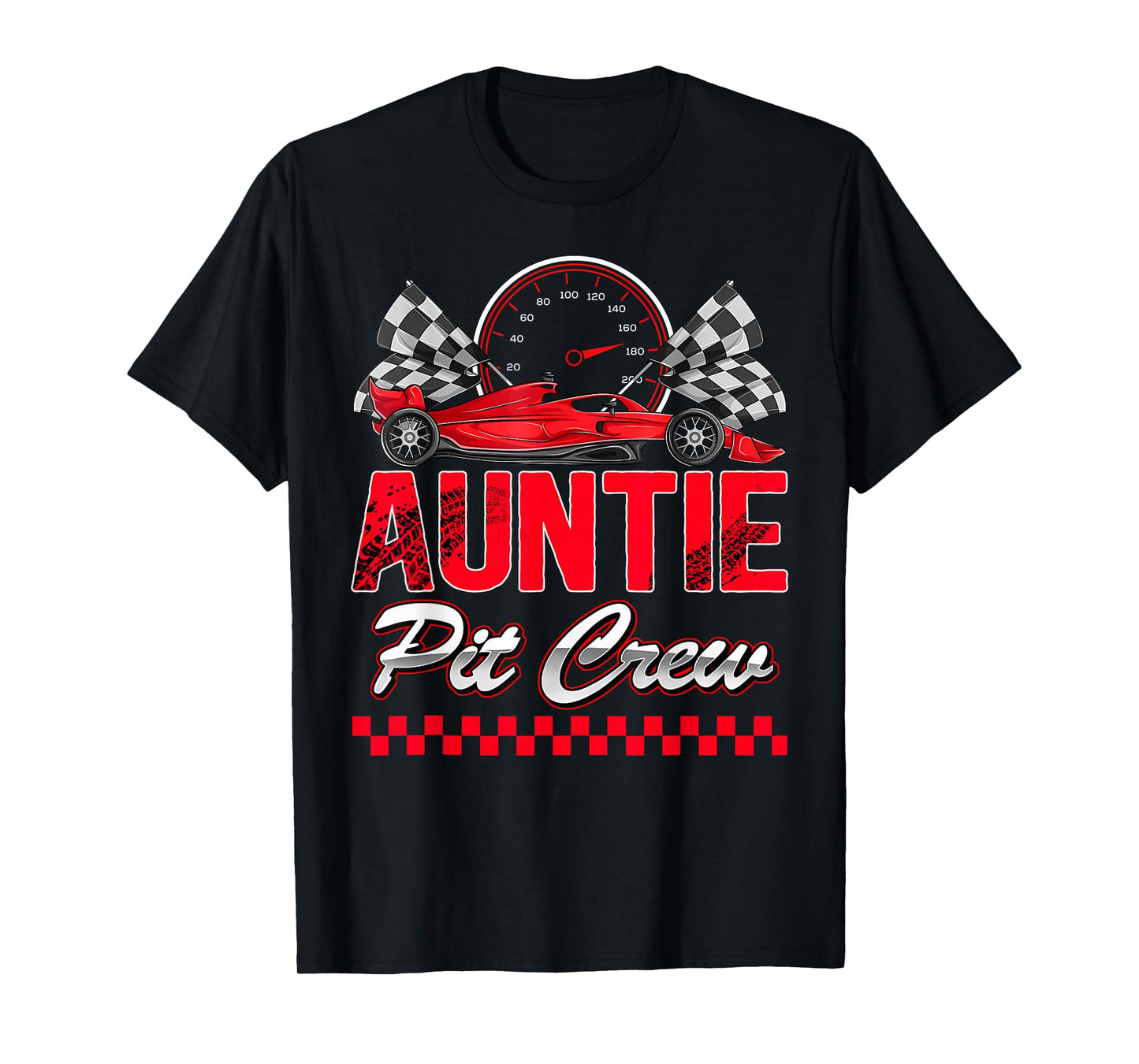 Auntie Pit Crew Racing Family Race Car Birthday Boy T-Shirt