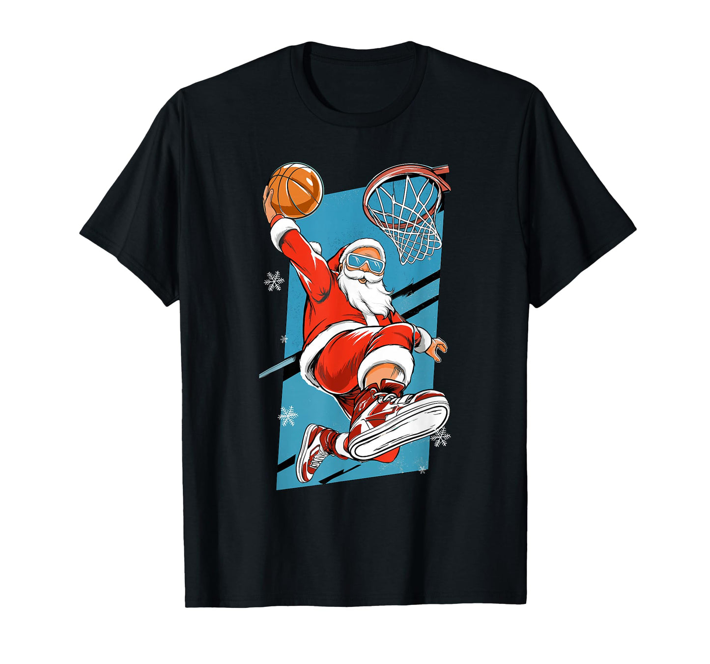 Santa Basketball Men Women Kids Funny Basketball T-Shirt