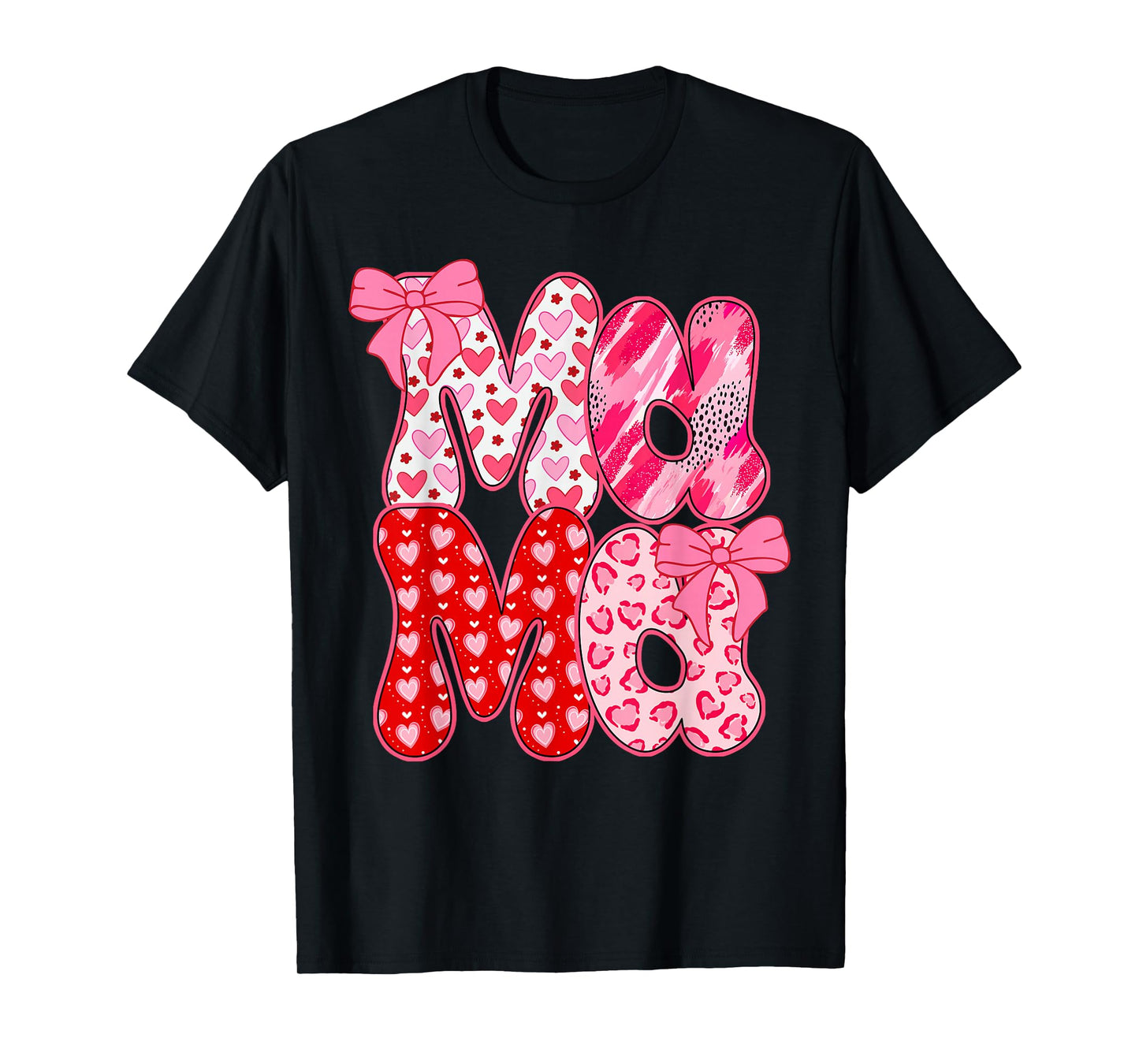 Mama Coquette Bow Leopard Mama Valentine Day Mother's Day T-Shirt