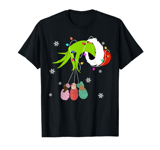 NICU Labor Delivery Nurse Santa Christmas Xmas Pajamas Funny T-Shirt