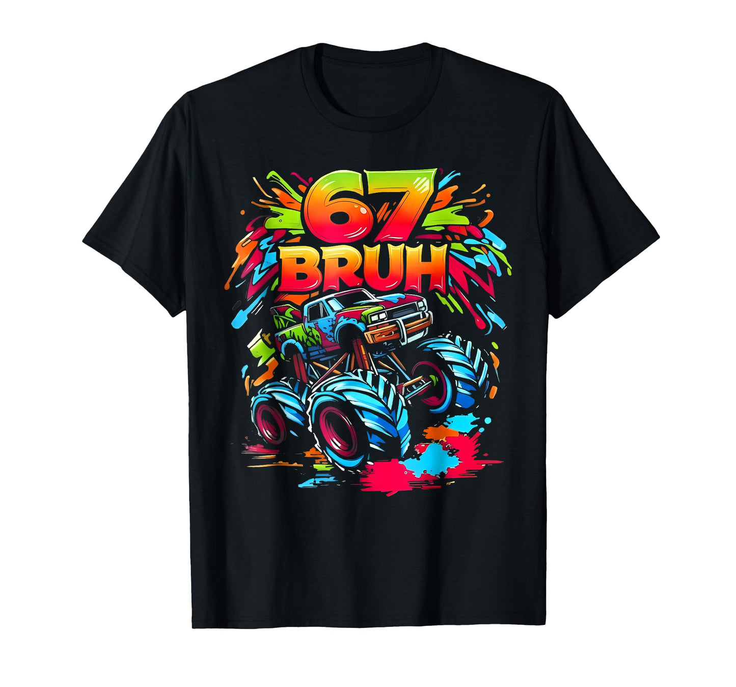 Retro 67 Bruh Monster Truck Birthday Boy Gift for Boys Kids T-Shirt