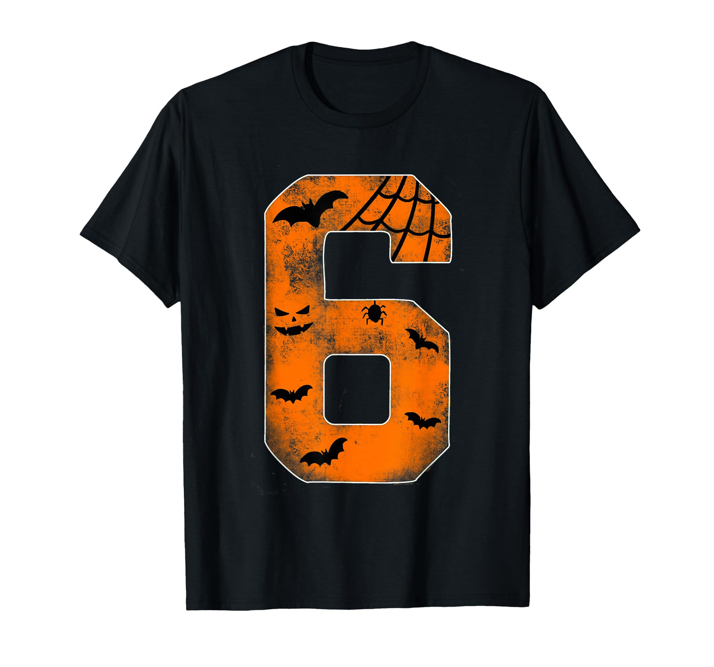 Number 6 6th Birthday Boy Six Halloween Happy Birthday T-Shirt