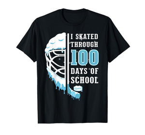 I Skated Through 100 Days of School Ice Hockey Boy 100th Day T-Shirt