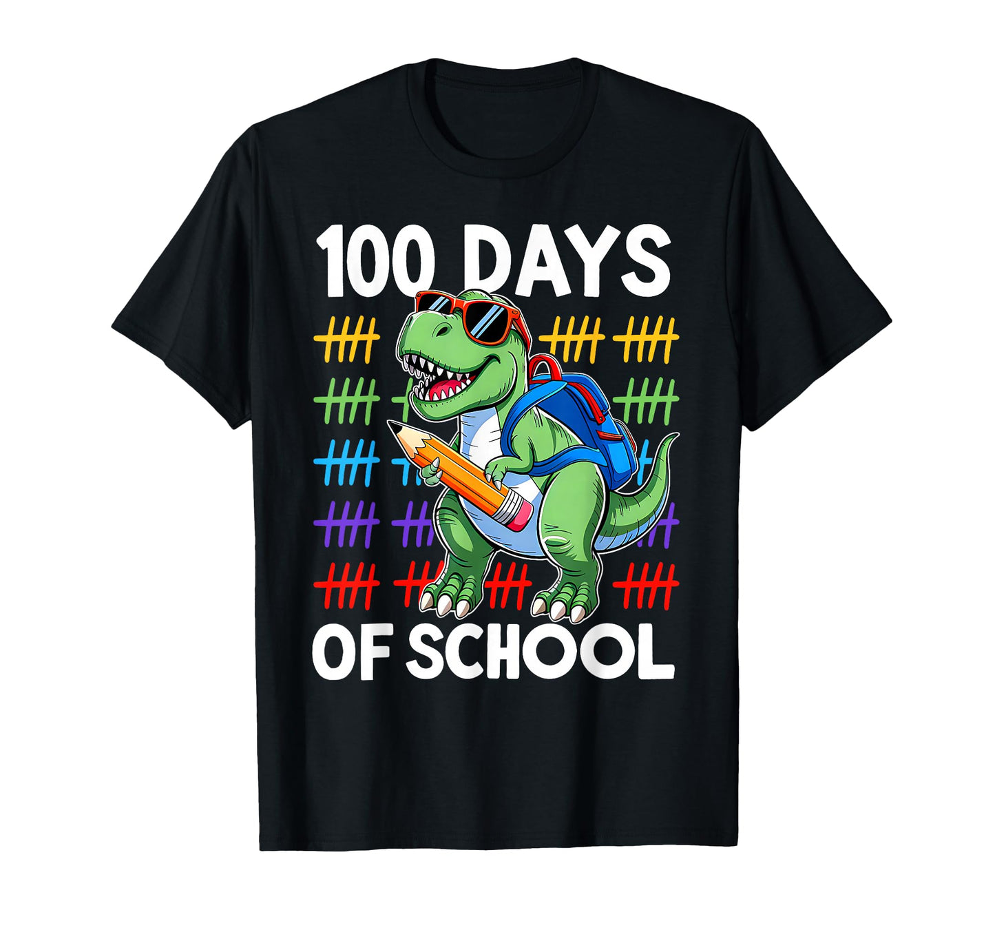 100 Days of School Dinosaur T-Rex Boys Kids 100 Days Smarter T-Shirt