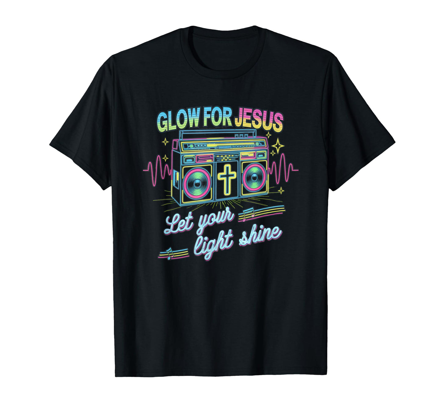 Glow for Jesus Tshirt Christian Faith Lion God Christianity T-Shirt