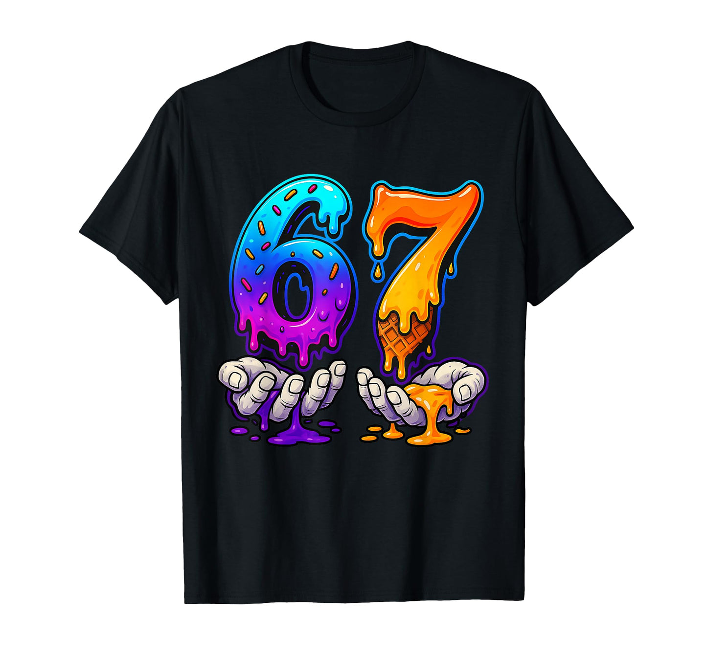 Ice Cream Drip 6 7 Number 67 Six Seven Meme Mens Boys Kids T-Shirt