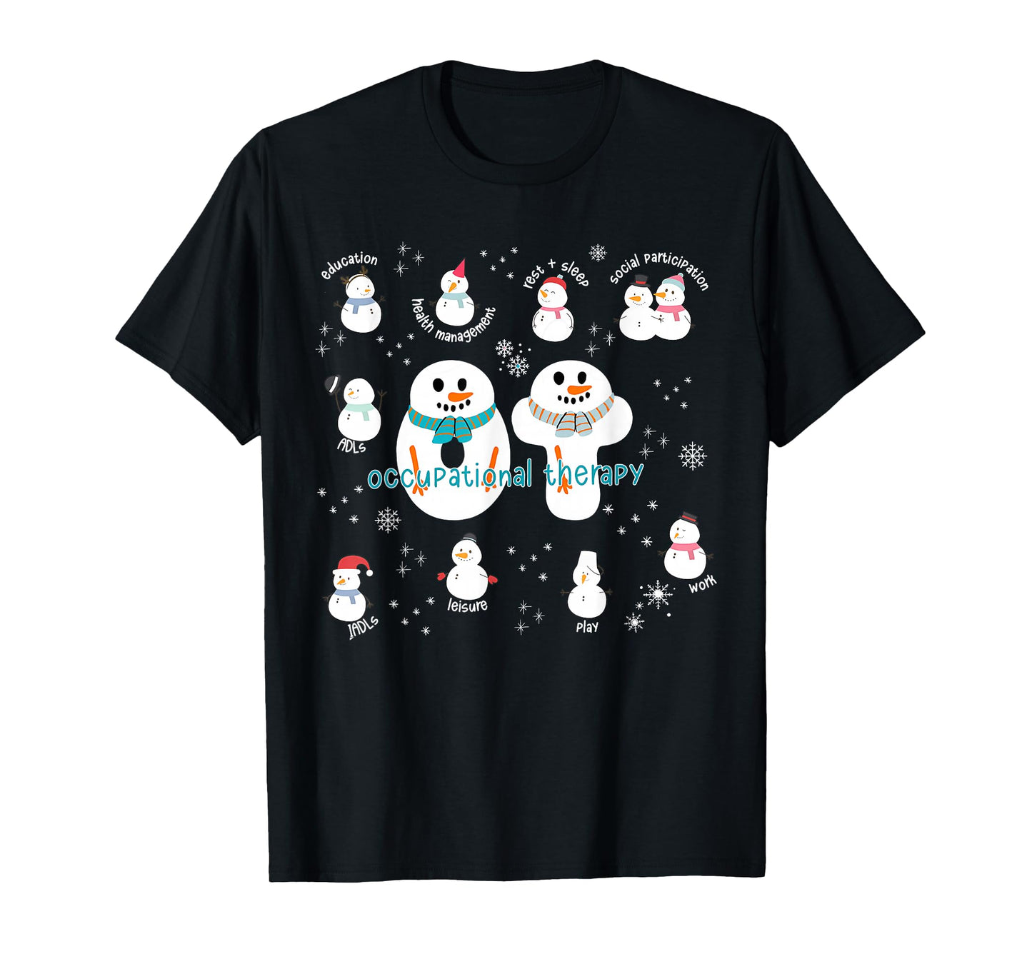 Occupational Therapy Christmas Snowman OT Therapist Xmas T-Shirt