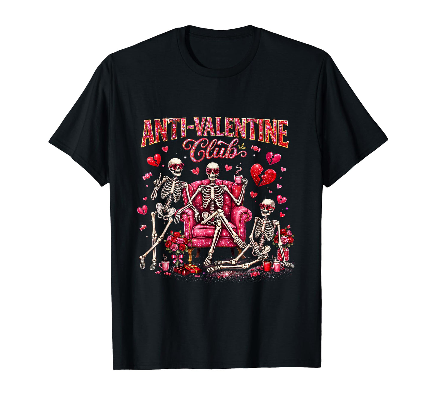 Funny Valentine's Day Friends Gift Anti Valentine Club T-Shirt