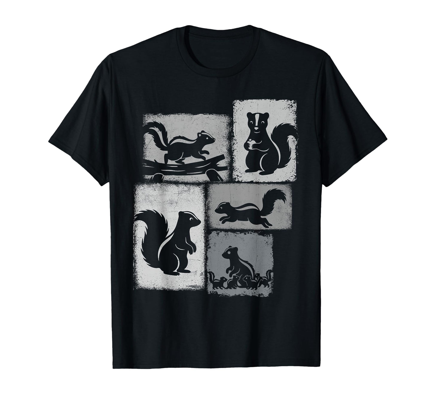 Skunk Vintage Collage Stink Badger Lover T-Shirt