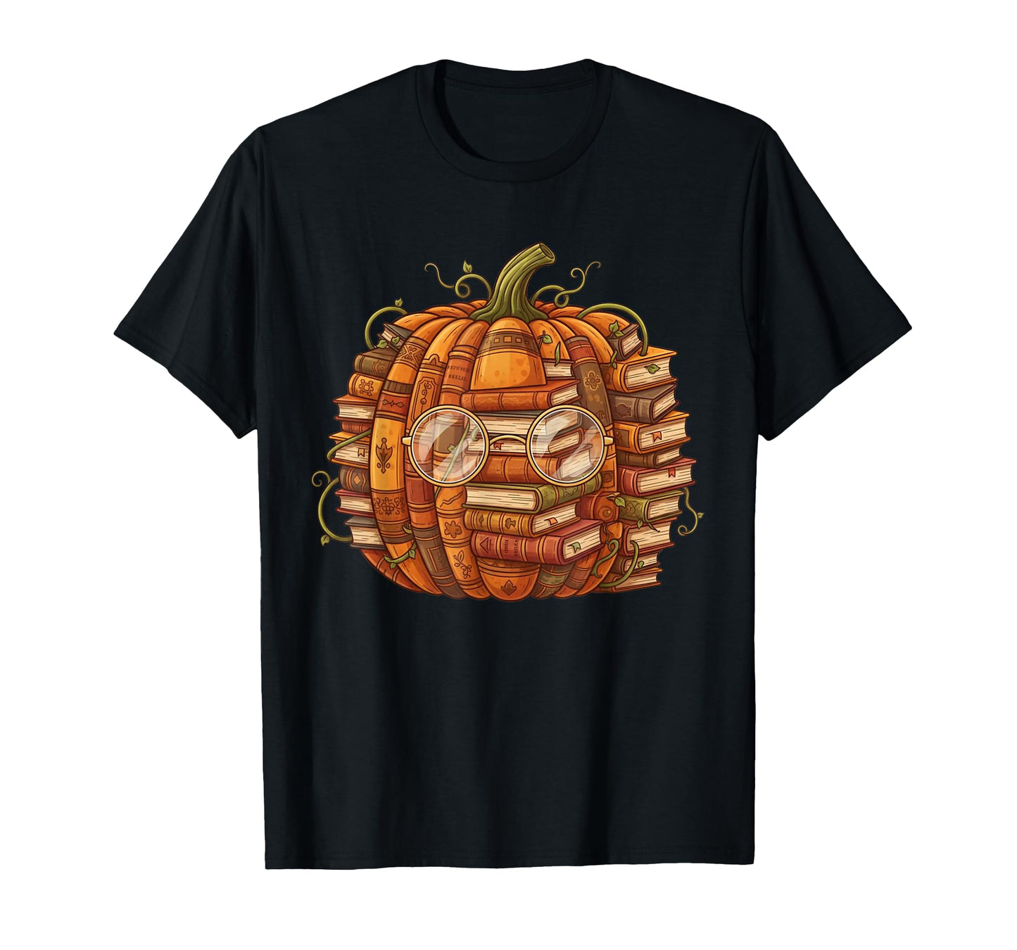 Smart Book Pumpkin Retro Fall Teacher Reading Halloween T-Shirt