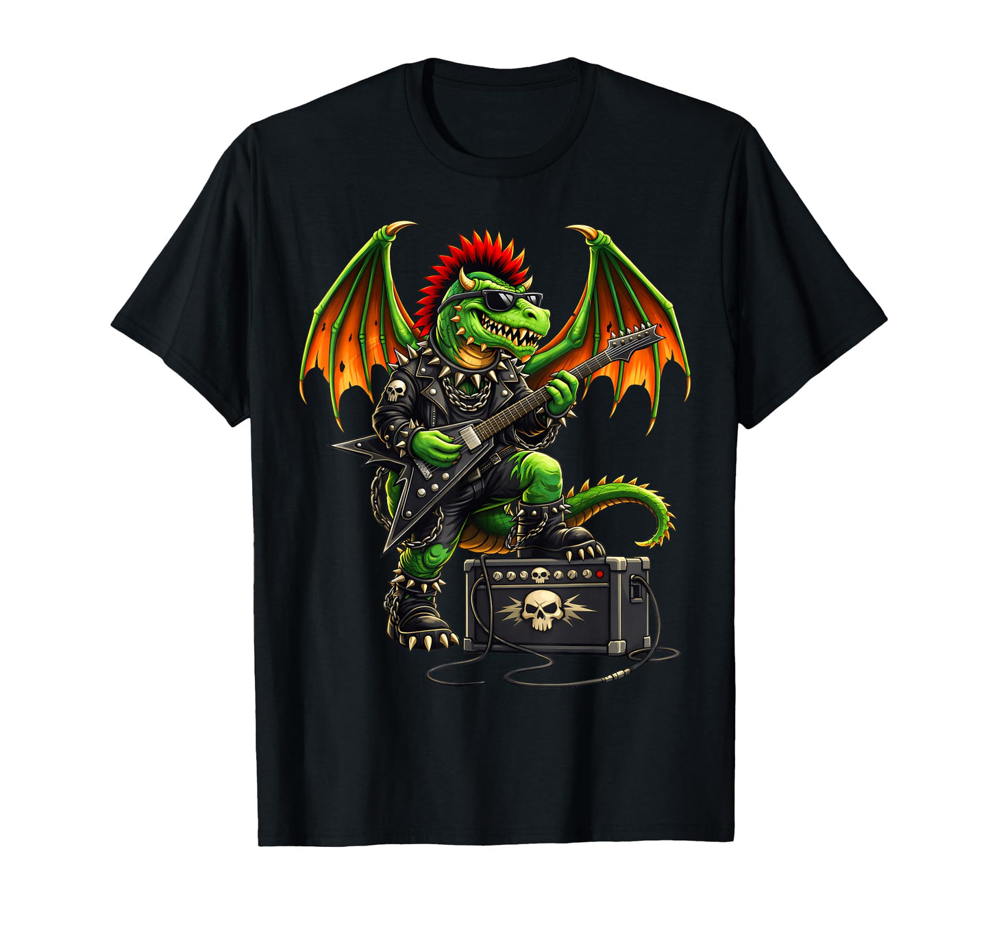 Punk Rock'n Roll Goth Dragon Guitar Band Boys Girls T-Shirt