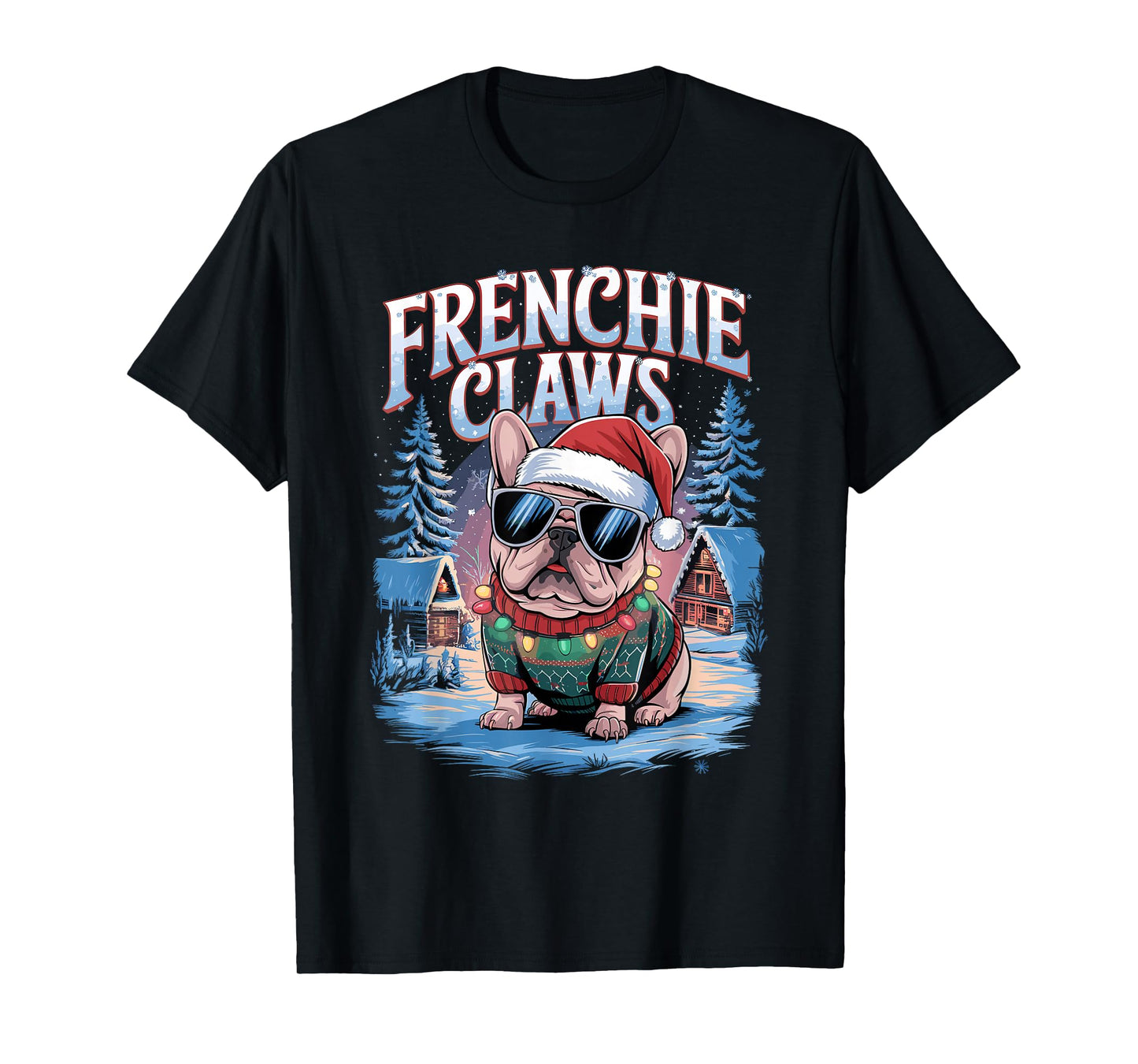 Christmas Outfit Frenchie Claws Dog Owner French Bulldog T-Shirt