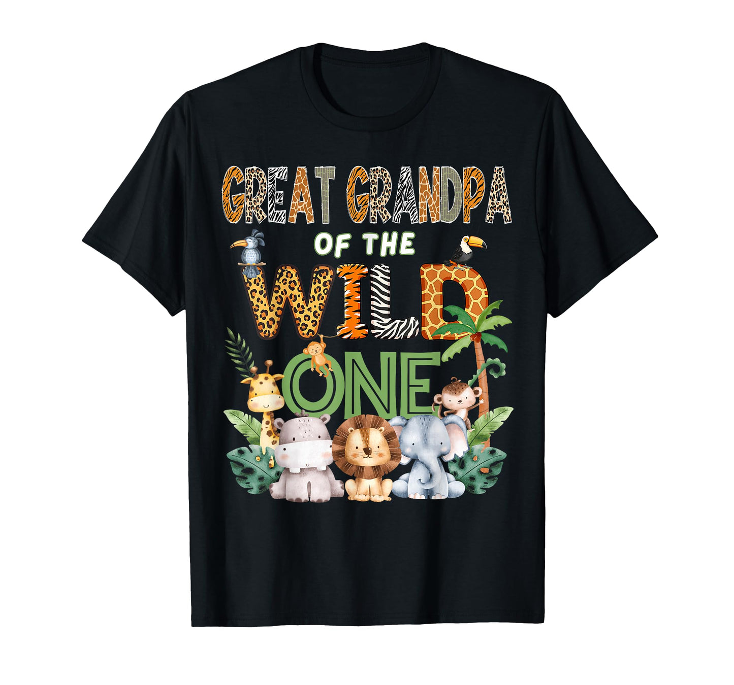 Great Grandpa of The Wild One Safari 1St Birthday Kids T-Shirt