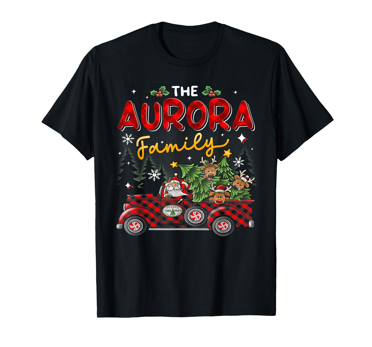 The Aurora Family Christmas Matching Pajamas Group Gift T-Shirt
