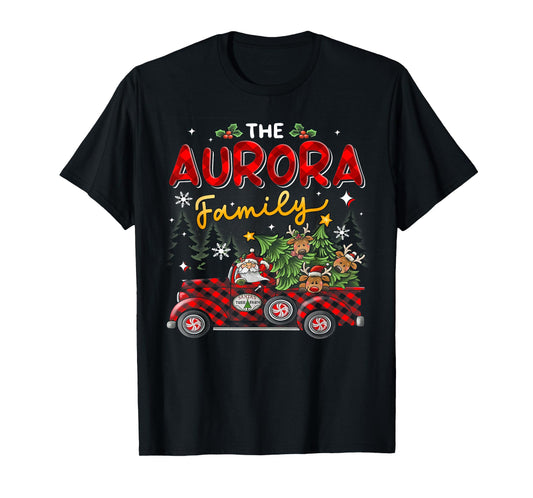 The Aurora Family Christmas Matching Pajamas Group Gift T-Shirt