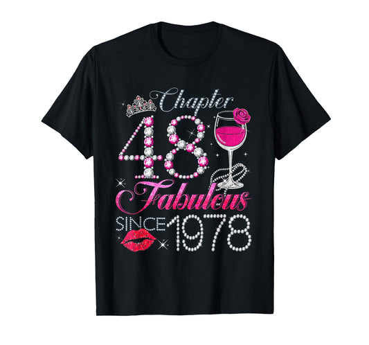 Chapter 48 Fabulous Since 1978 48th Birthday Queen Diamond T-Shirt