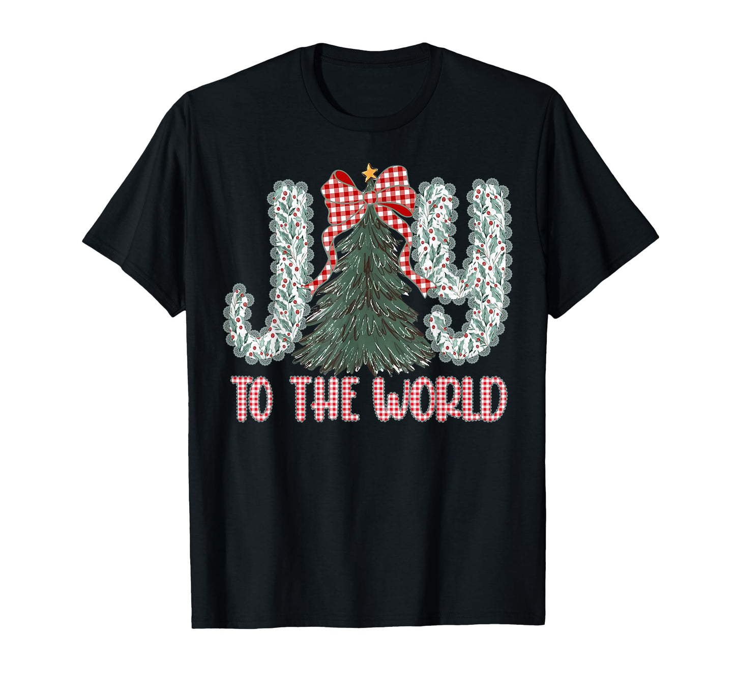 Joy to The World Jesus Christian Christmas Xmas Tree Holiday T-Shirt