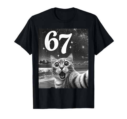 Cat Selfie with 67 Meme Funny Cats Graphic for Men Women Kid T-Shirt