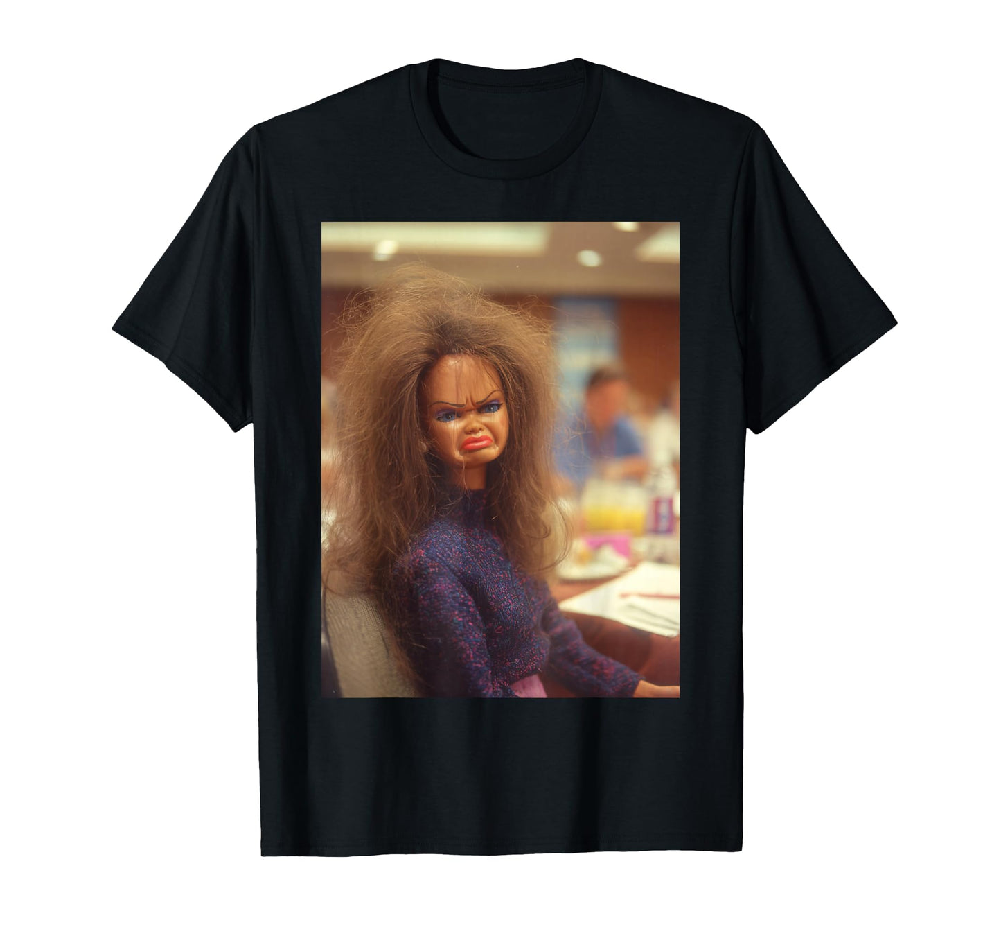 Funny Disgusting Doll face Meme Office Y2K Sarcastic Gift T-Shirt