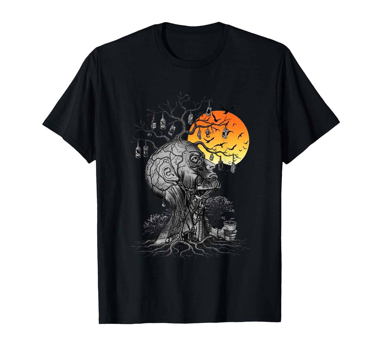 Hangover Human Tree Artwork for Party Lovers T-Shirt