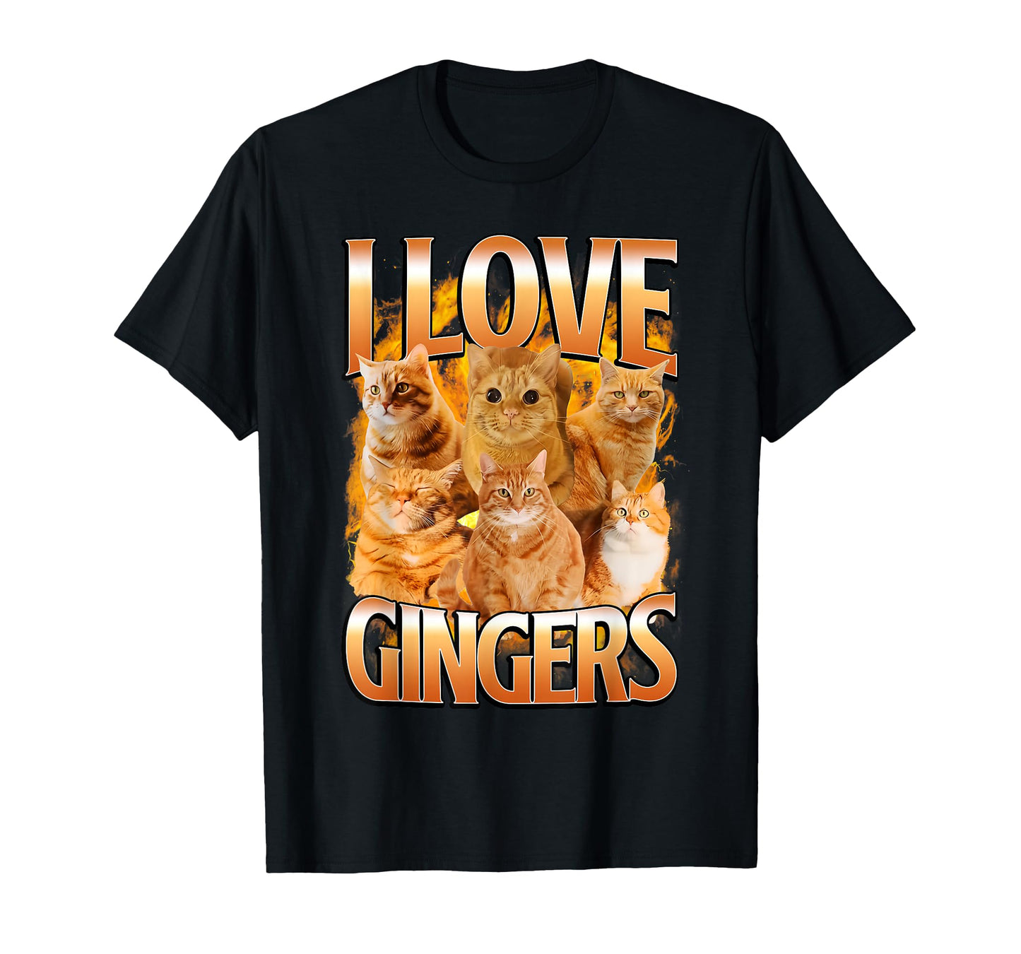 I Love Gingers Funny Cat Meme Cute Kitten Men Women T-Shirt