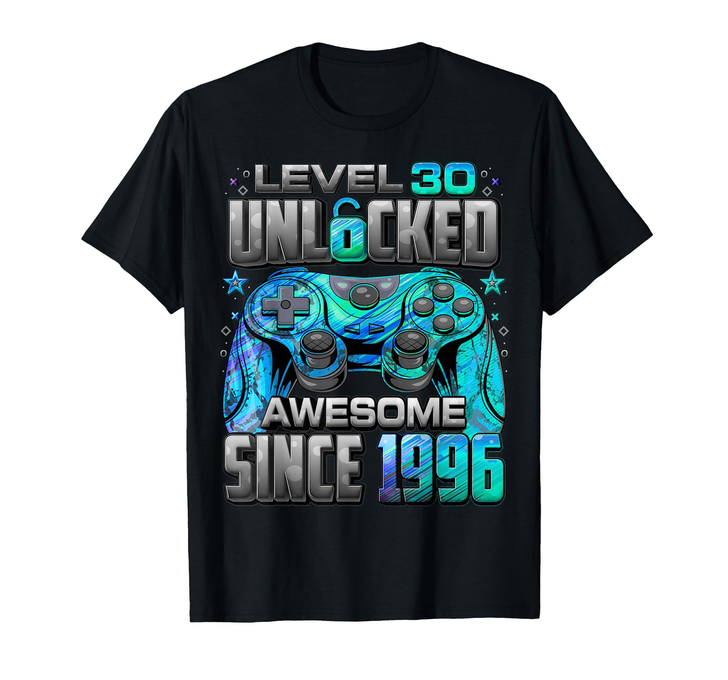 Level 30 Unlocked Awesome Since 1996 30th Birthday Gaming T-Shirt