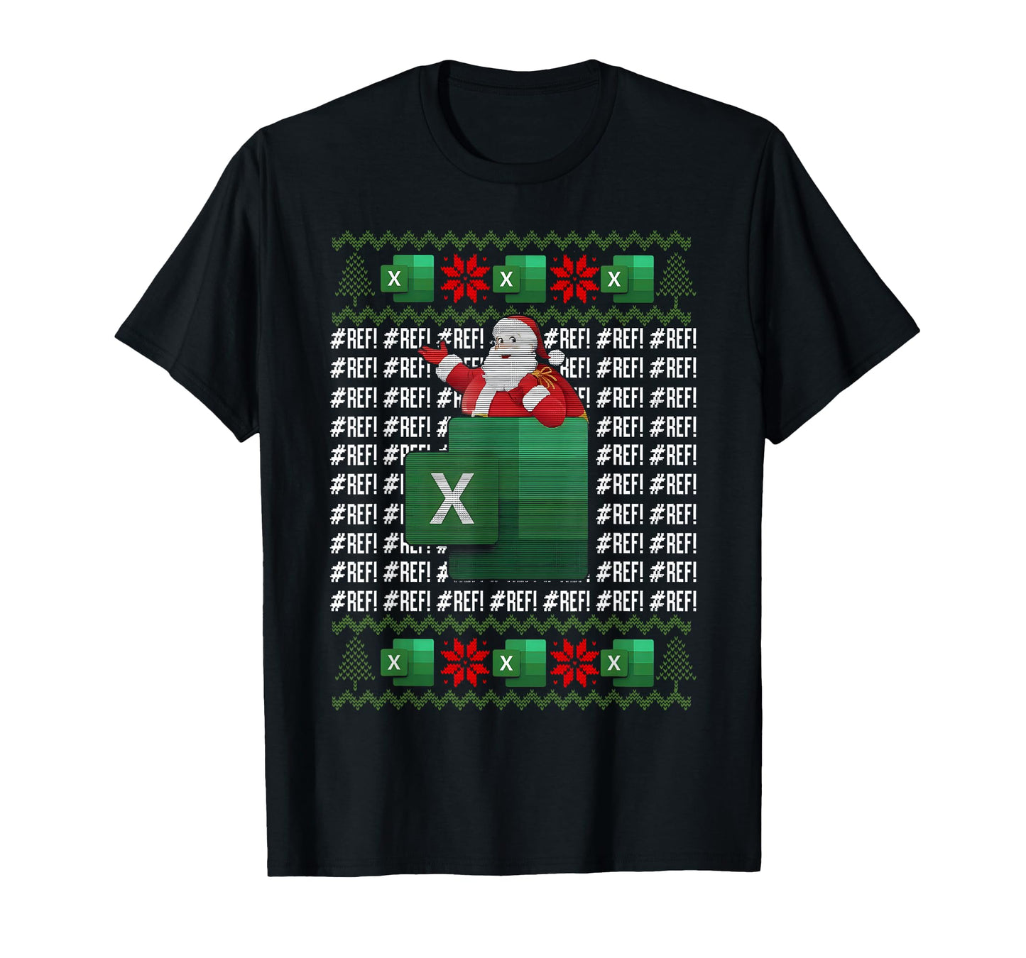 Excel Ref Error Spreadsheet Santa Claus Accountant Christmas T-Shirt