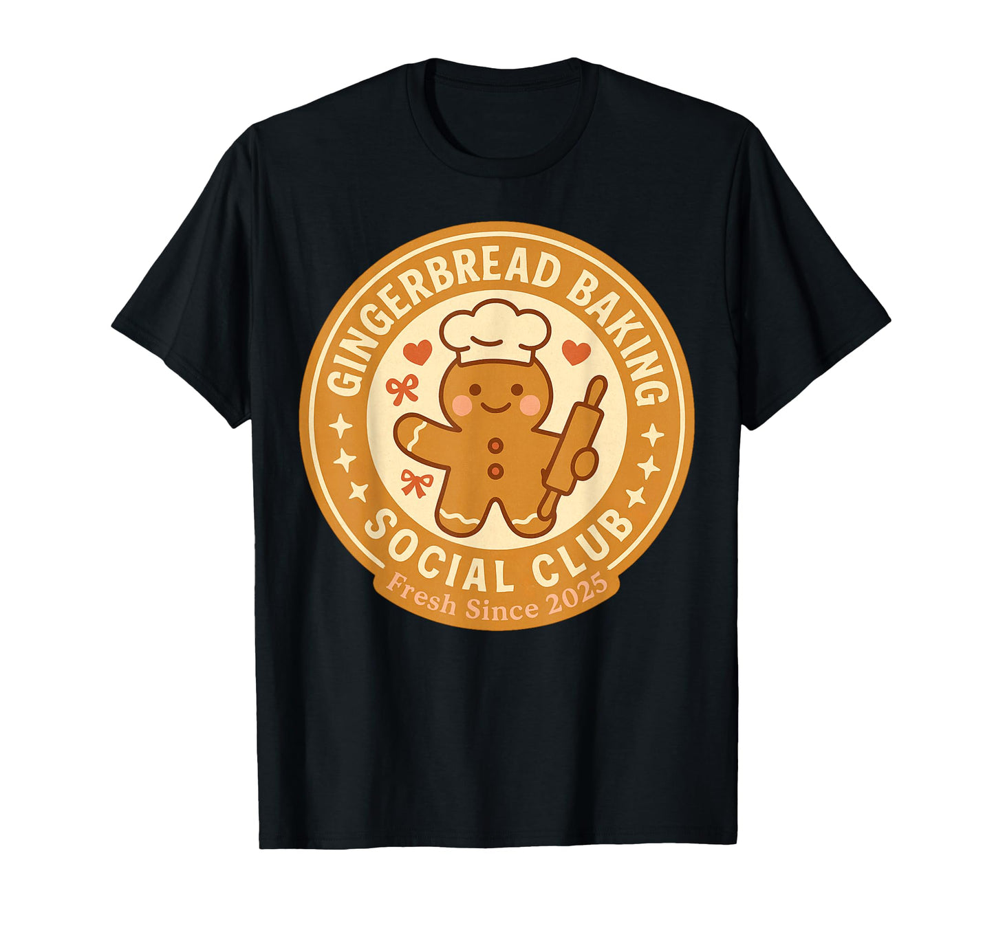 Gingerbread Baking Social Club Cookie Baker Funny Christmas T-Shirt