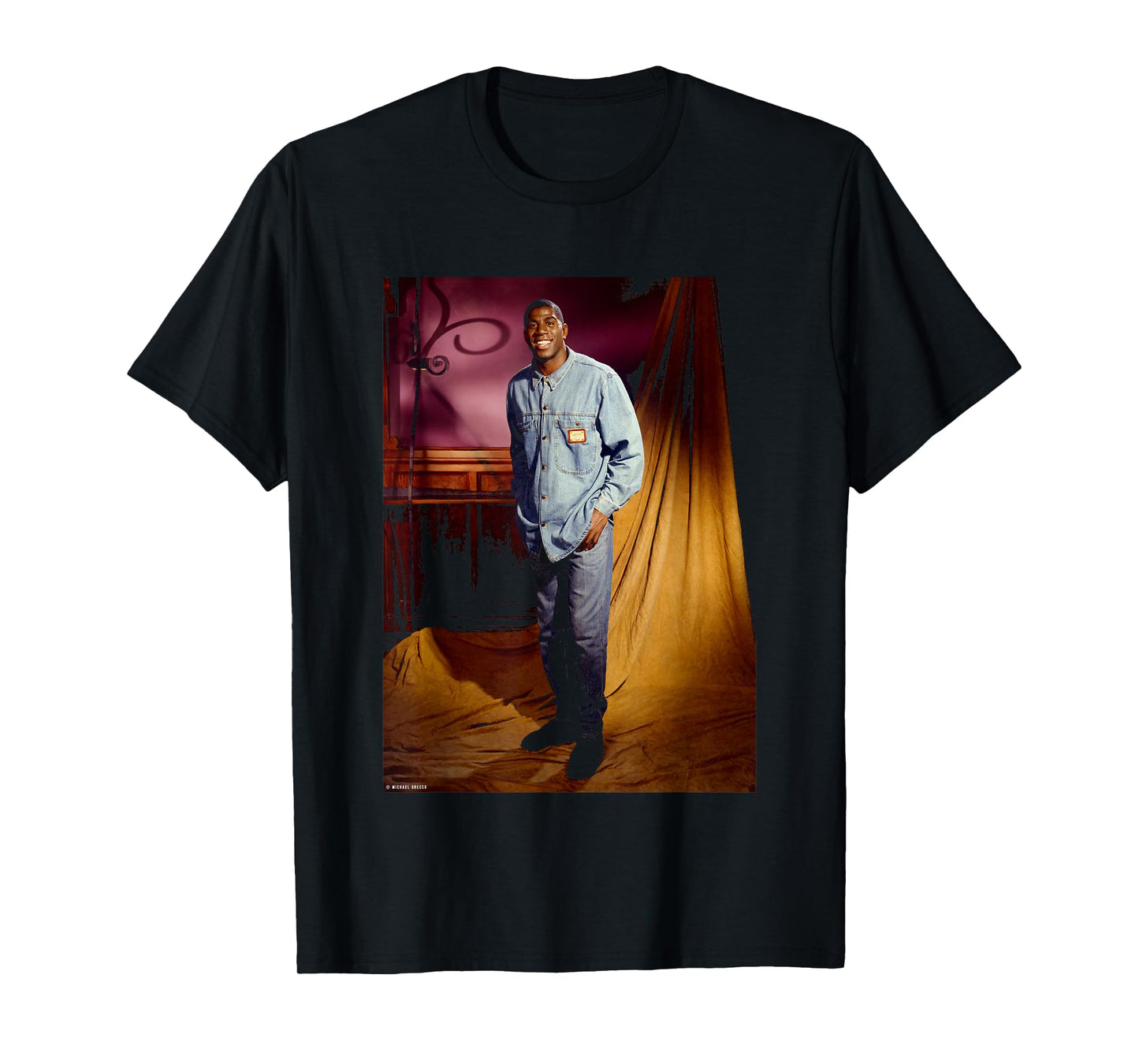 Basketball Legend Magic Johnson LA Lakers by Michael Grecco T-Shirt