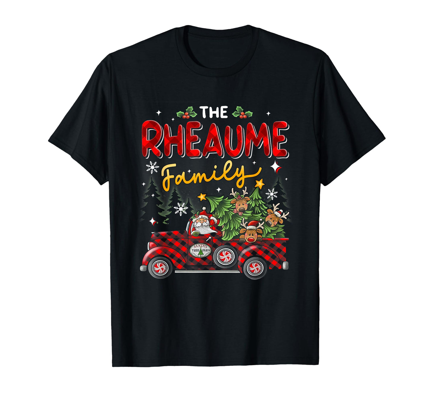 The Rheaume Family Christmas Matching Pajamas Group Gift T-Shirt