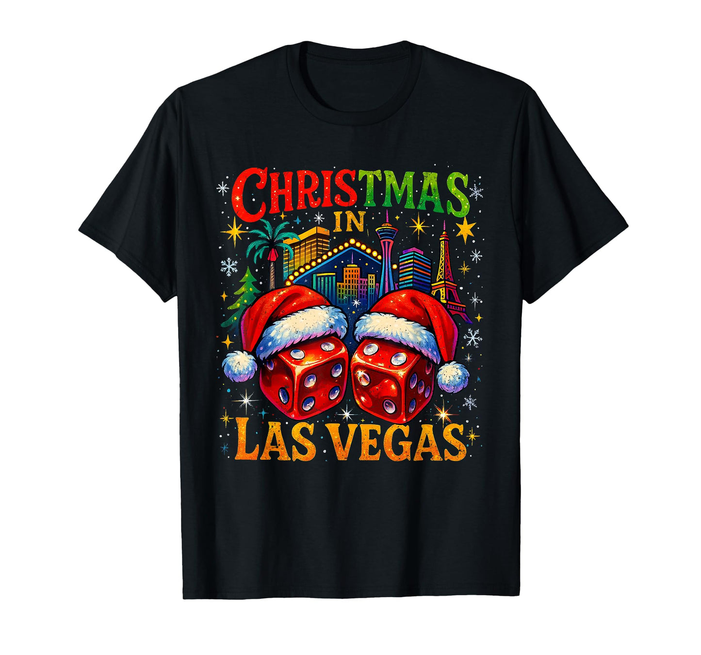 Christmas in Las Vegas Funny Holiday Design T-Shirt