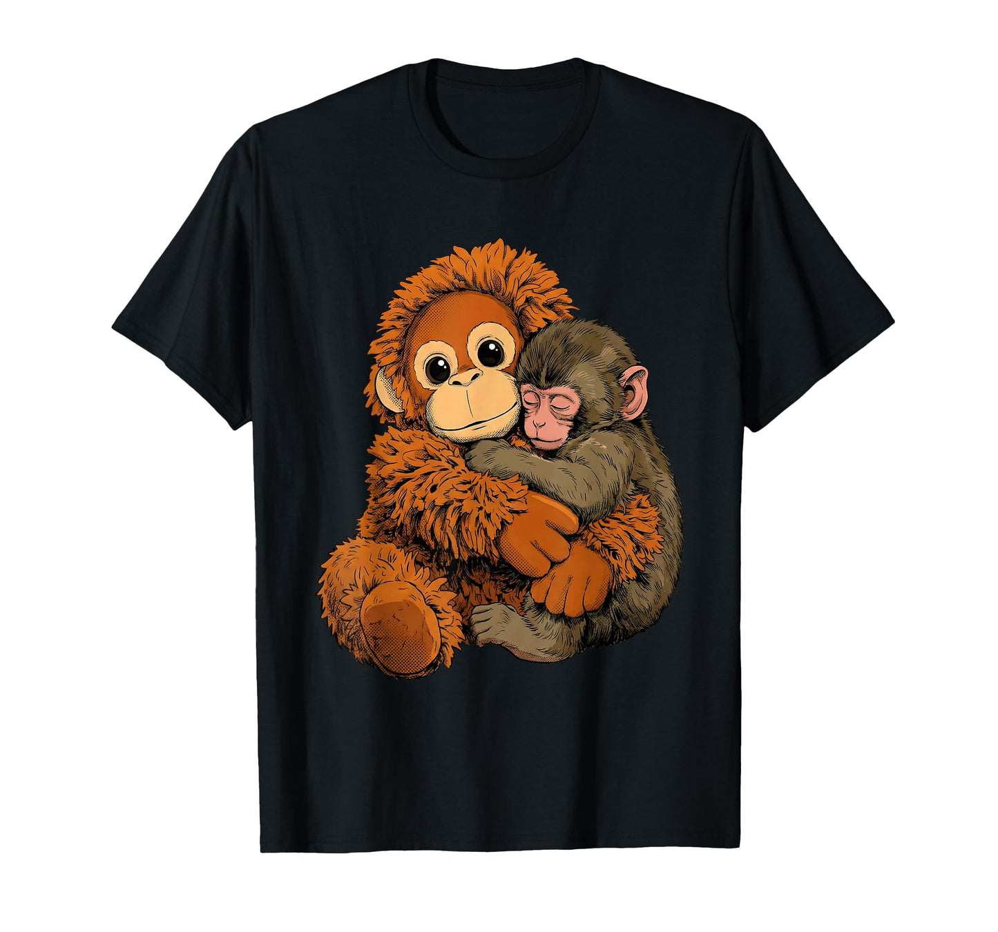 Baby Monkey Punch Mama Monkey Toy Warm Hug Cute T-Shirt