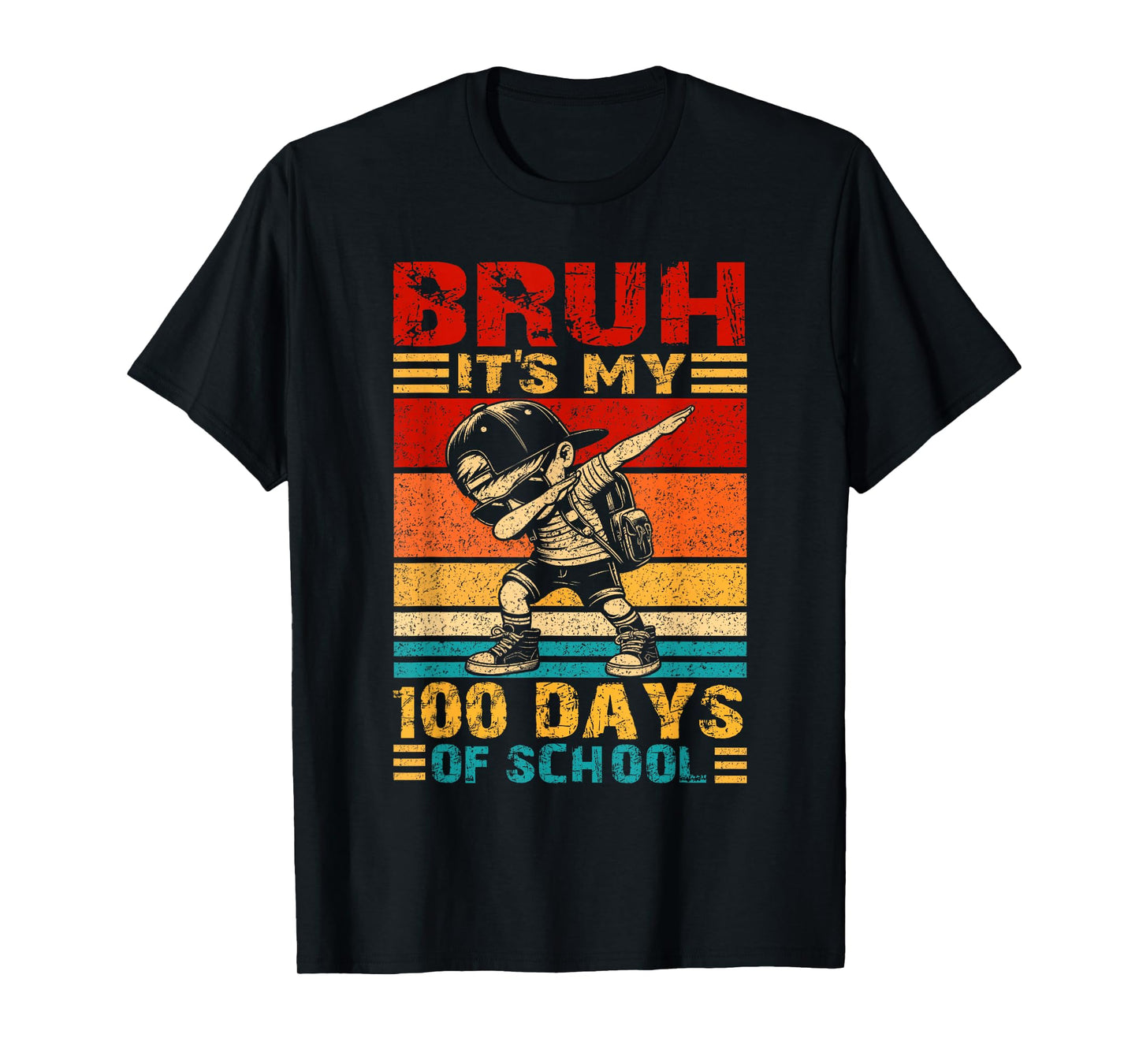 Bruh It's My 100 Days of School Dabbing 100th Day Boys Kids T-Shirt