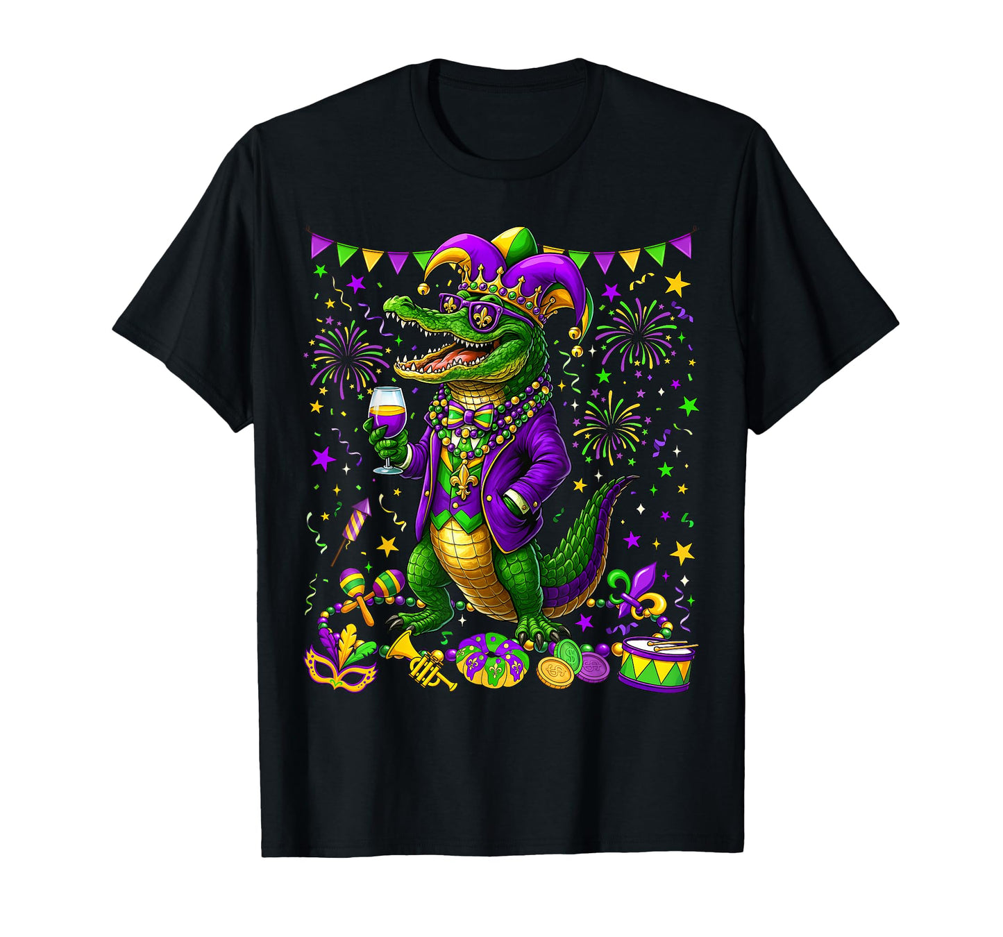 Mardigator Mardi Gras Alligator Costume Men Women Mardi Gras T-Shirt