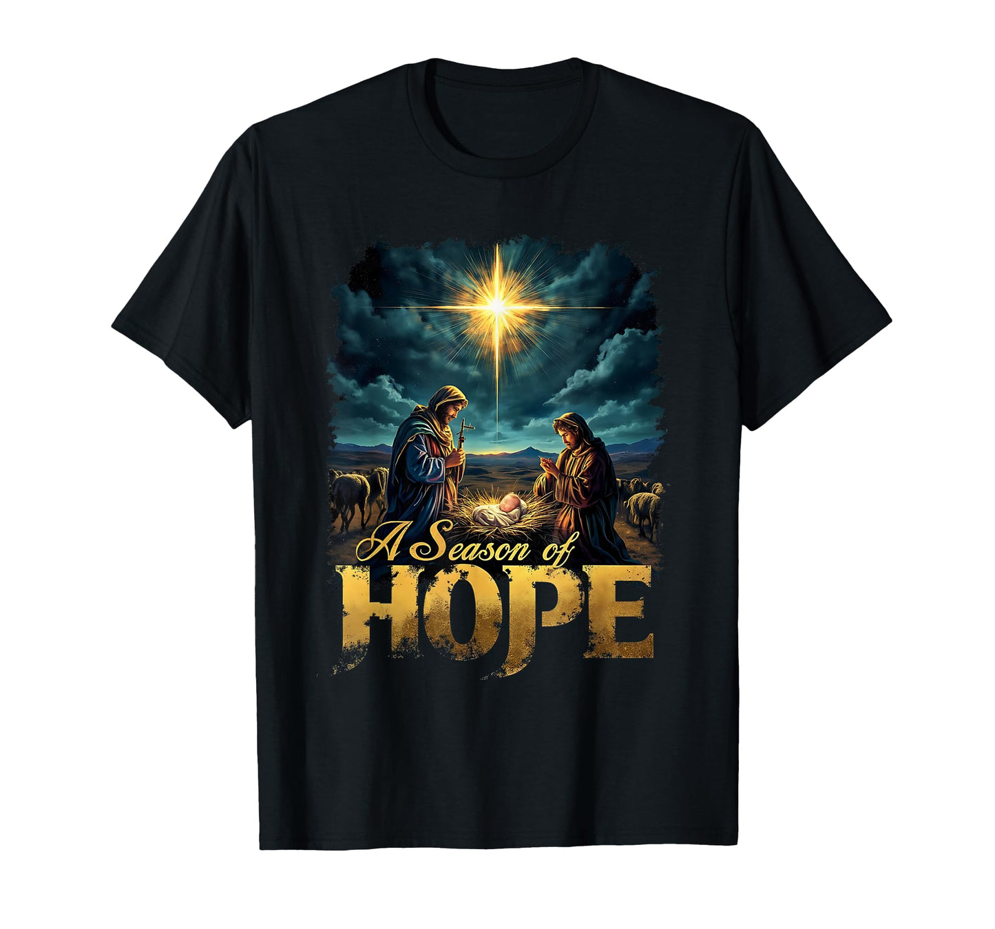 Vintage A Season of Hope Christmas Jesus Faith T-Shirt