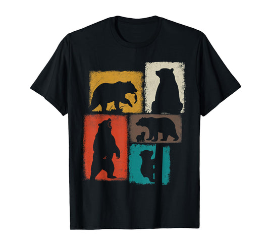 Bear Vintage Collage Outdoorsman Wildlife Lover T-Shirt