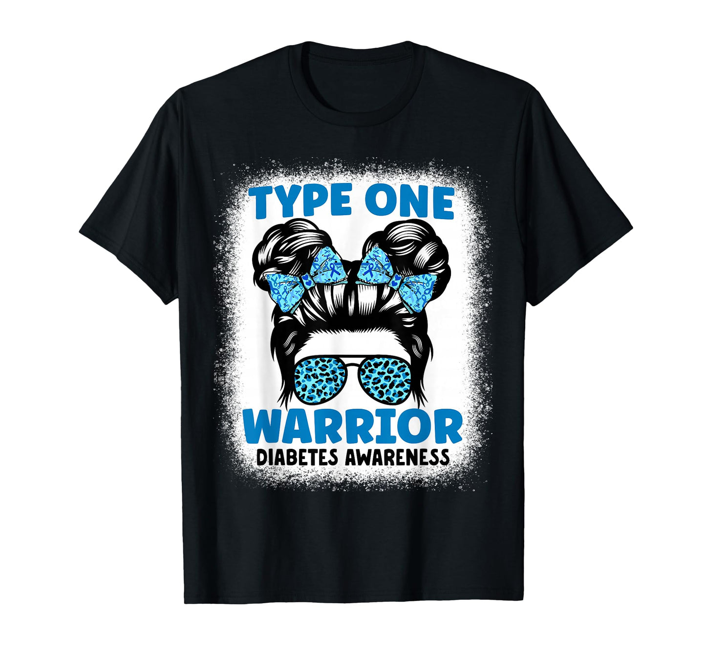Type One Diabetes Awareness Messy Bun T1D Diabetic Women T-Shirt