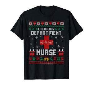 Emergency Department Christmas Nurse Ugly Sweaters T-Shirt